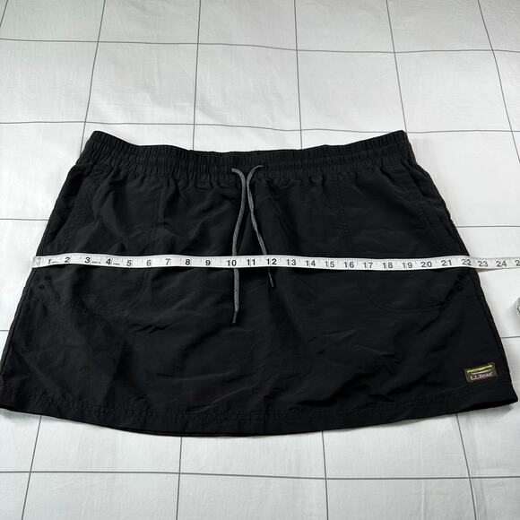 L.L. Bean Skirt Womens Large Black Nylon Hiking Outdoor Trail Modest Active Trek - Picture 8 of 9